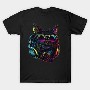 Cat DJ Rave T-Shirt